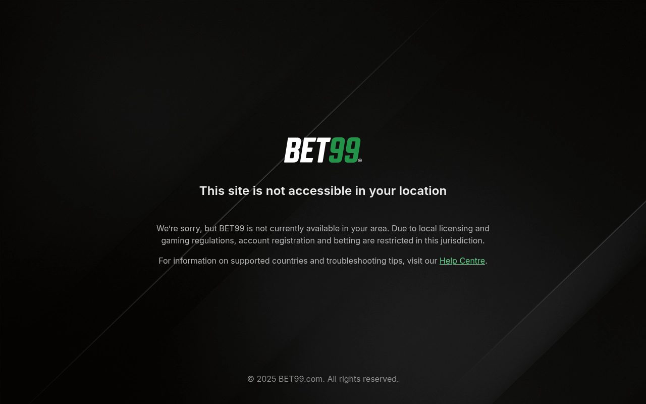 BET99 homepage screenshot