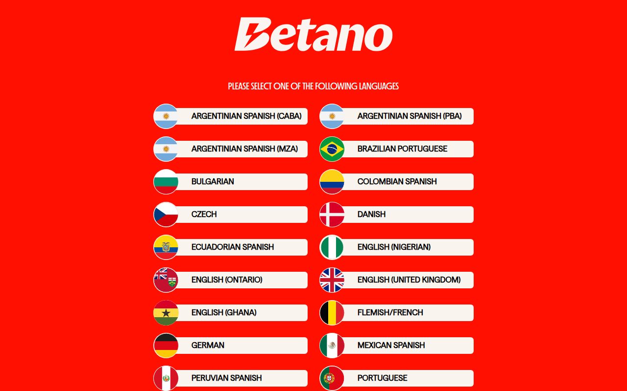Betano homepage screenshot