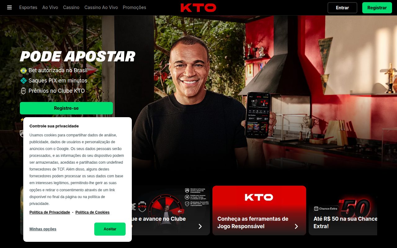KTO Casino homepage screenshot