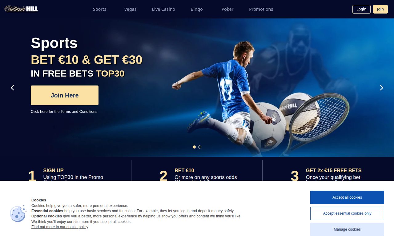 William Hill Casino homepage screenshot